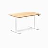 Desky Dual Sit To Stand Bamboo Desk 1200x750mm White Frame
