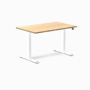 Desky Dual Sit To Stand Bamboo Desk 1200x750mm White Frame