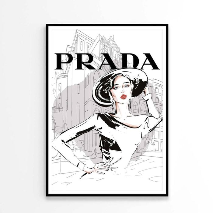 Black And White Stylish Lady Print 100% Australian Made 90x120cm (Poster)