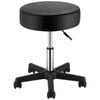 Vevor Round Rolling Stool Black with Wheels PU Leather Height Adjustable