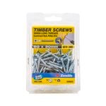 Zenith 8G x 30mm Zinc Plated Hinge-Long Thread Countersunk Head Timber Screws - 100 Pack