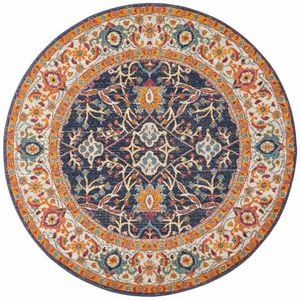 Sense 262 Navy 150x150cm - Small Round Transitional Pet Friendly Indoor Rug