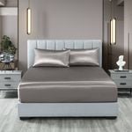 Royal Comfort Satin Sheet Set 3 Piece Queen Charcoal