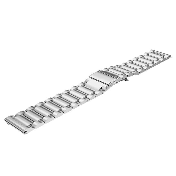 Stainless Steel Metal Watch Band Strap - For Samsung Galaxy Watch Garmin Venu Huawei Universal 20mm (Silver)