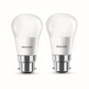 Philips 5.5W 470lm B22 P45 Warm White Frosted LED Mini Bulb - 2 Pack
