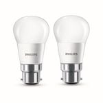 Philips 5.5W 470lm B22 P45 Warm White Frosted LED Mini Bulb - 2 Pack