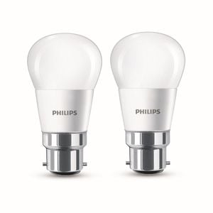 Philips 5.5W 470lm B22 P45 Warm White Frosted LED Mini Bulb - 2 Pack