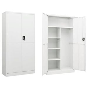 vidaXL Locker Cabinet White 90x40x180 cm