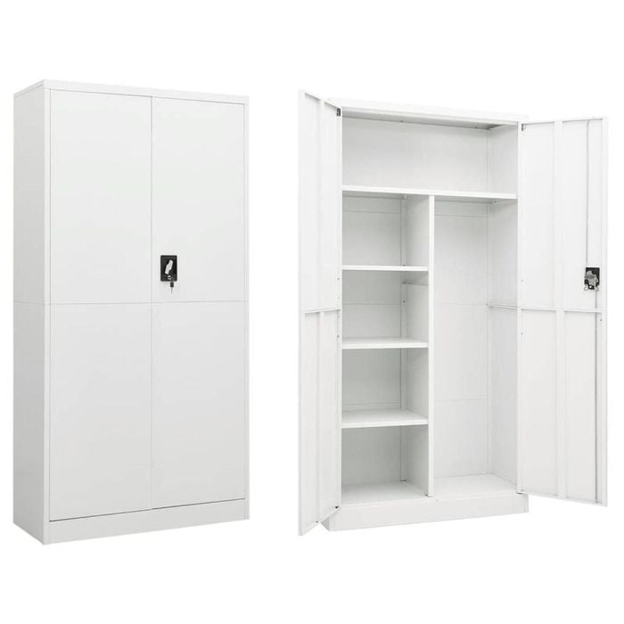 vidaXL Locker Cabinet White 90x40x180 cm