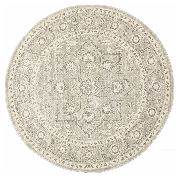 The Rug Connection Sense 261 Silver 200x200cm - Medium Round Transitional Pet Friendly Indoor Rug