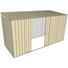 Build-a-Shed 1.5 x 3.7 x 2m Double Sliding Side Door Skillion Shed - Cream