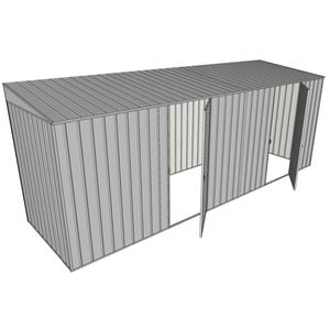 Build-a-Shed 1.5 x 5.2 x 2m Dual Single Hinged Side Door Skillion Shed - Zinc