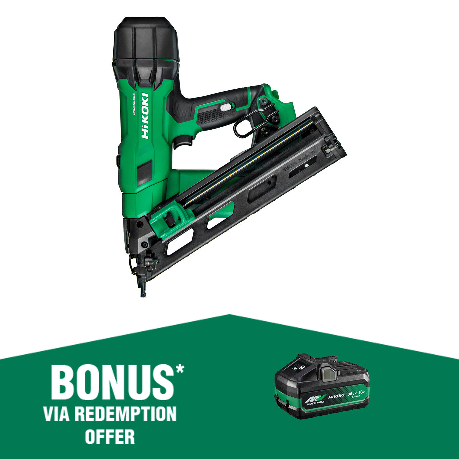 HIKOKI 18V Brushless Cordless DA Finishing Nailer NT1865DAA H4Z - Skin Only product image