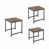 Costway Coffee Tables 3 Modern Side End Metal Mid Century Brown