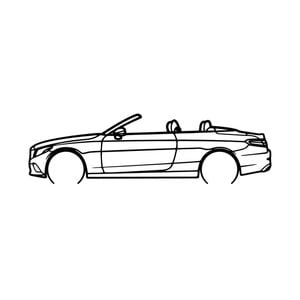 Ignite Laser Mercedes Benz C300 Convertable Silhouette Metal Wall Art Rustic Metal 23.6inch/60cm