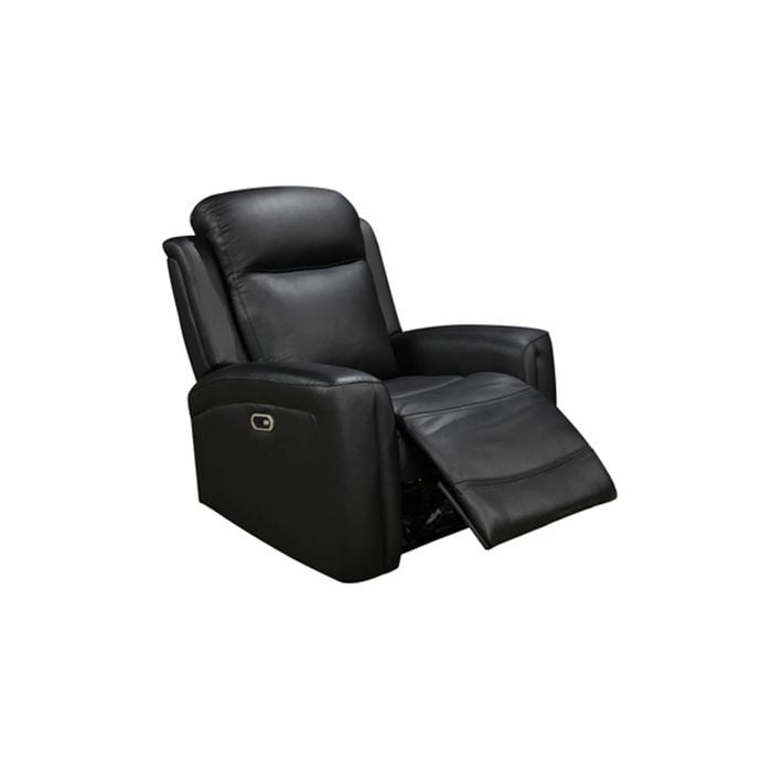 1R Genuine Leather Power Recliner Black