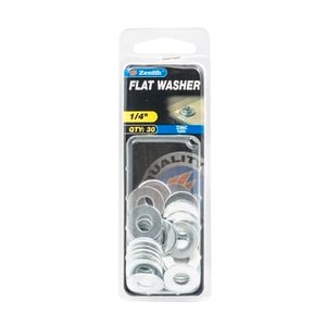 Zenith 1/4" Zinc Plated Flat Washer - 30 Pack