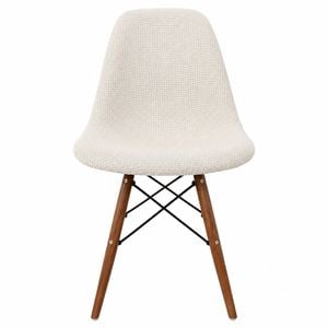SK Designer Living | Replica Eames DSW Eiffel Chair | Fabric & Walnut - Texture Ivory