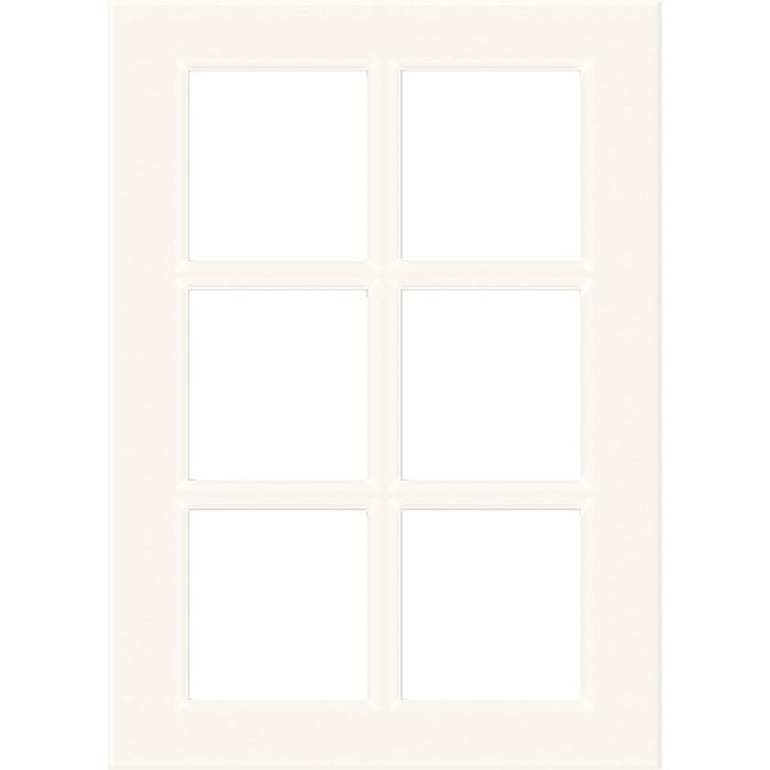 Kaboodle 450mm 6 Panel Glass Cabinet Door - Antique White