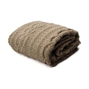 Bloomington Asher Knitted Throw Rug 130 x 170 cm Brown