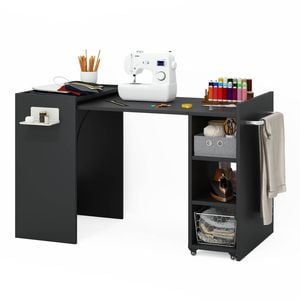 Advwin Computer Desk Folding Sewing Table Black