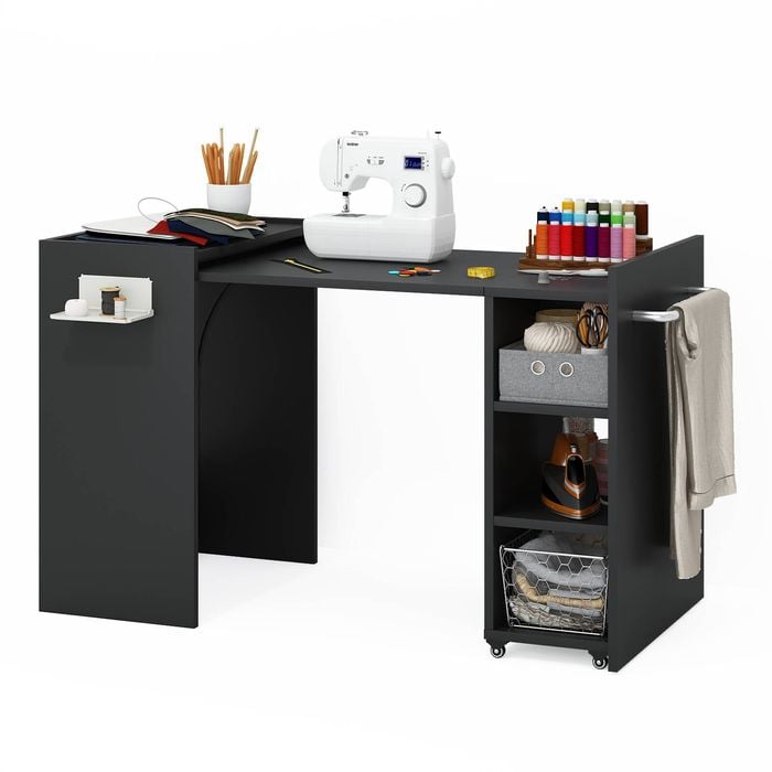 Advwin Computer Desk Folding Sewing Table Black
