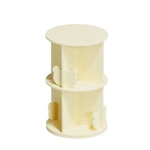 Advwin 2-tier Kids Rotating Bookshelf Toy Storage Organizer Display Rack Yellow