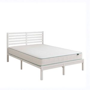 Zinus Double Kai Bamboo Metal Bed Frame & Bonnell Spring Mattress Set, Essential Inner Spring