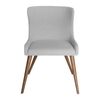 SK Designer Living | Osaka Upholstered Dining Chair | Walnut Wood Legs - Light Grey Fabric