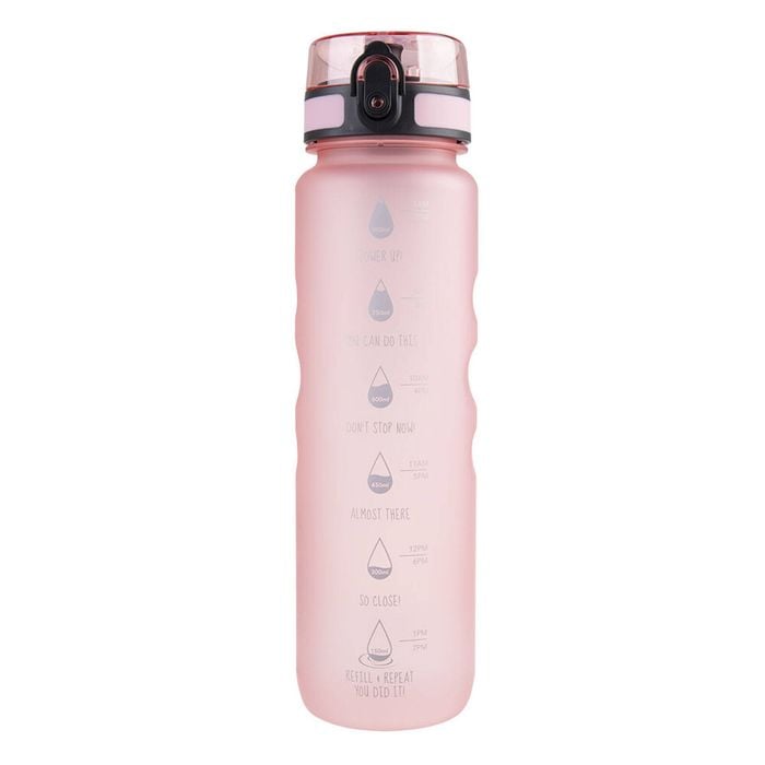 Oasis Tritan Motivational Ergonomic Sports Water Drinking Bottle 1L Glow Pink