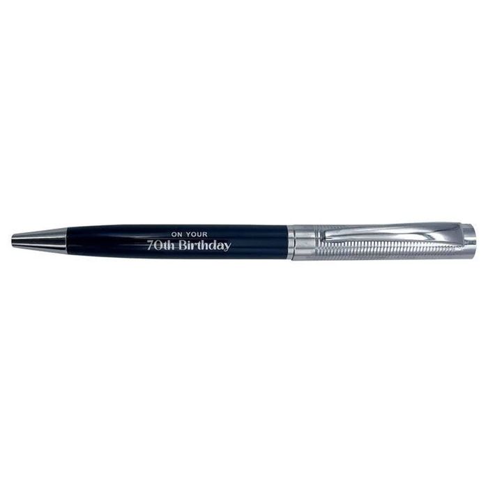 Gibson Gifts 70th Birthday Pen Writing Ballpoint Stationery Silver/black