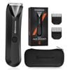 NNEOBAWaterproof Body Hair Trimmer for Men Replaceable Ceramic Blade Black