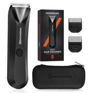 NNEOBAWaterproof Body Hair Trimmer for Men Replaceable Ceramic Blade Black