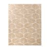Oikiture Embossed Leaf Area Rug Jacquard Floor Carpet 240X340cm Beige