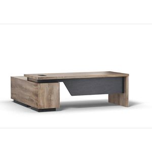 Modern Furniture BALDER Executive Desk with Right Return 180-200cm-Oak&Black