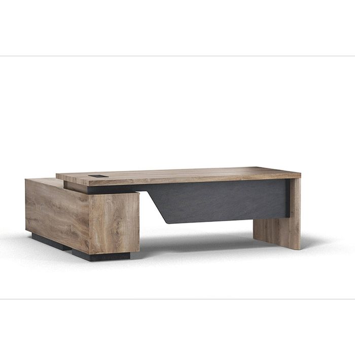 Modern Furniture BALDER Executive Desk with Right Return 180-200cm-Oak&Black