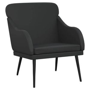 vidaXL Armchair Black Faux Leather Sleeper Recliner Leisure Single Sofa Chair