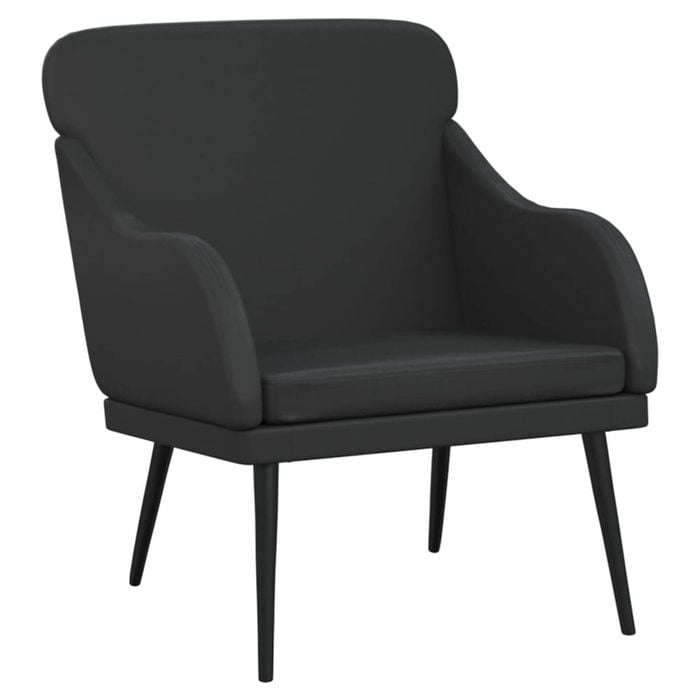vidaXL Armchair Black Faux Leather Sleeper Recliner Leisure Single Sofa Chair