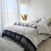 Double Quilt Cover Set – 100% Cotton – Doona Cover Set (White\Grey\Black)