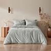 Serene 400tc Bamboo Cotton Sateen Quilt Cover Set Dove Grey - King Bed