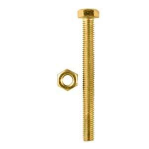 Pinnacle M5 x 50mm Yellow Zinc Bolt And Nut Set - 5 Pack