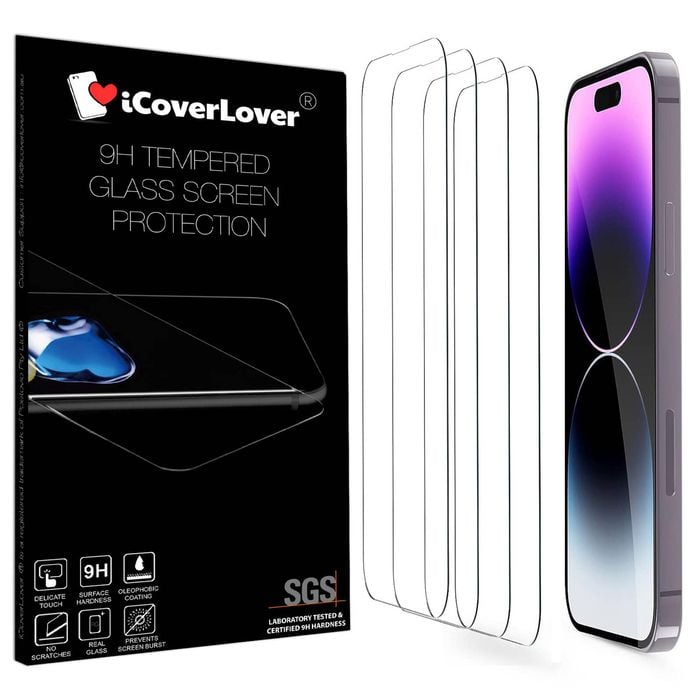 Icoverlover [4-pack] For Iphone 15 Pro Tempered Glass Screen Protectors