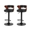 2x Bar Stools Gas Lift Faux Leather