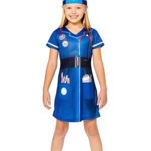 Sustainable Girls Blue Nurse Uniform Costume - 6-8