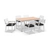 Outdoor Tuscany 6 Seater With Capri Chairs With Teak Arm Rests