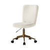 Oikiture High Back Armless Home Office Chair Boucle White&Gold