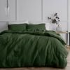 Bedding Co. Quilt Cover Set 100% French Flax Linen Olive Double