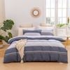 Dreamaker Portofino Stripe 100% Cotton Quilt Cover Set Blue Queen Bed