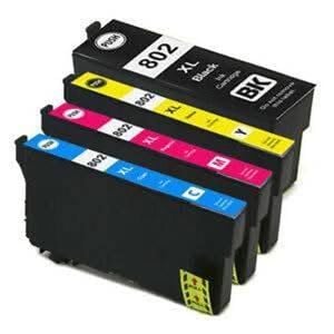 4x 802xl Ink Cartridge Compatible For Epson Workforce Pro Wf-4720 Wf-4740 Wf-4745