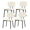 Ufurniture Dining Chairs Set of 4 Thick Cushions Seat Kitchen Chairs Reading Chair Cafe Chair White